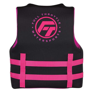 Full Throttle Youth Rapid-Dry Life Jacket - Pink/Black - TRAPSKI
