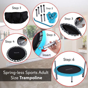 SereneLife 40 Inch Indoor Outdoor Fitness Trampoline with Padded Frame Cover