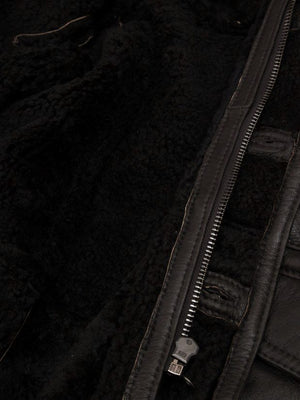 Boehmer Black Leather Shearling Jacket