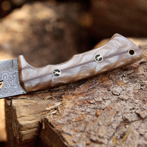 Fusion Gut Hook Hunting Knife with Mother of Pearl Handle - TRAPSKI