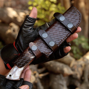 Fusion Gut Hook Hunting Knife with Mother of Pearl Handle - TRAPSKI