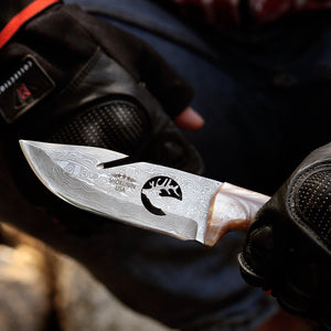 Fusion Gut Hook Hunting Knife with Mother of Pearl Handle - TRAPSKI