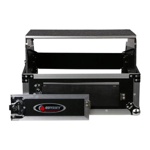 Odyssey DJ Flight Glide Style Combo Rack Case with 10U Top Slat and 2U Vertical