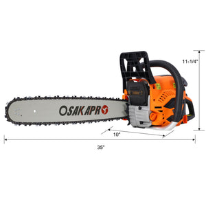 62Cc Gas Powered Chainsaw with Aluminium Body - Orange
