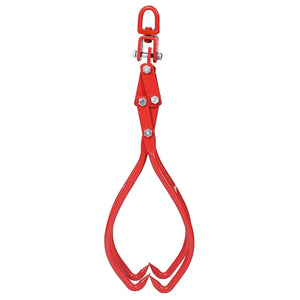 Heavy-Duty 4 Claw Timber Log Lifting Tongs with 3,000 lb Capacity - Red