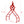 Heavy-Duty 4 Claw Timber Log Lifting Tongs with 3,000 lb Capacity - Red