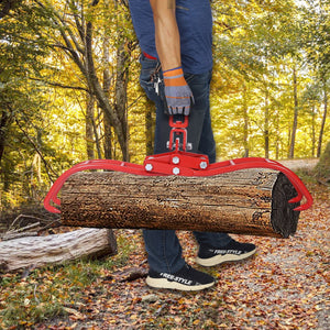 Heavy-Duty 4 Claw Timber Log Lifting Tongs with 3,000 lb Capacity - Red
