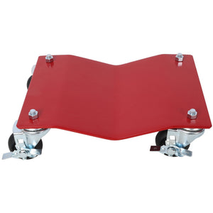 Heavy Duty Steel Vehicle Dollies with Brakes - 2500 Lbs Capacity