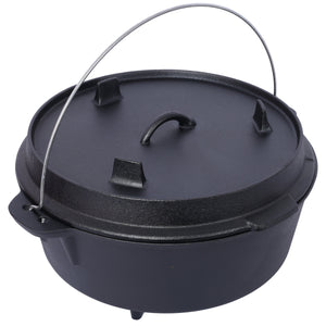 Pre-Seasoned Cast Iron Dutch Oven with Skillet Lid - Black