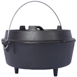 Pre-Seasoned Cast Iron Dutch Oven with Skillet Lid - Black