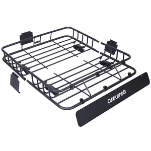 Rooftop Cargo Carrier Basket Steel Universal Fit - Black