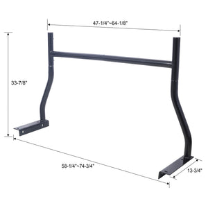 Universal Pick-Up Truck Rack with 650 lbs Capacity - Black