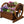 Wooden Wagon Planter Box with Two Tiers and Wheels - Fir Wood