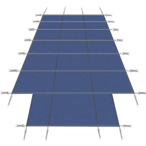 16 x 32 Ft High Strength Pool Safety Cover with Center End Step - Blue or Dark Green