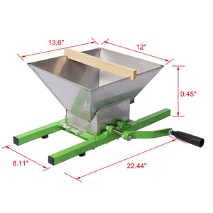 7L Manual Juicer Grinder with Stainless Steel Construction - Green