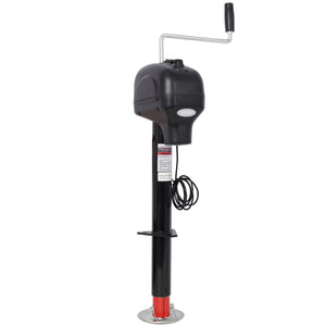 Electric Power Tongue Jack 3500lbs Capacity with Waterproof Cover - Black
