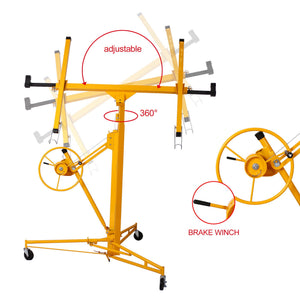 Heavy Duty Drywall Lift Panel Hoist with Adjustable Height - Yellow, Black, or Red