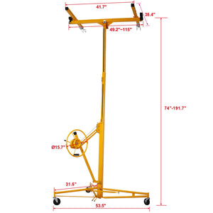 Heavy Duty Drywall Lift Panel Hoist with Adjustable Height - Yellow, Black, or Red