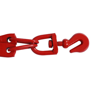 Heavy Duty Log Lifting Tongs with Swivel Hook and Sharp Teeth - Red