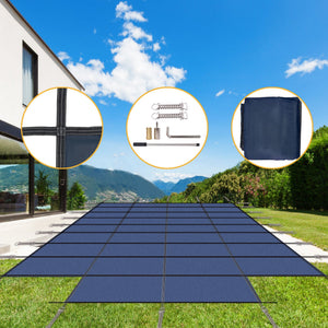 High Strength Mesh Pool Safety Cover for 20 x 40 Ft Rectangular Inground Pools - Blue or Dark Green