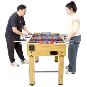 Hurricane Foosball Table with Steel and Wood Construction - Yellow, Black, or Light Brown
