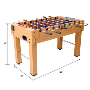 Hurricane Foosball Table with Steel and Wood Construction - Yellow, Black, or Light Brown