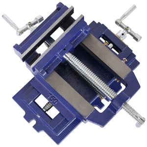 Industrial Quality Cross Slide Vise with Precision Control - Blue
