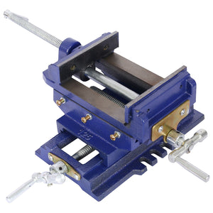 Industrial Quality Cross Slide Vise with Precision Control - Blue