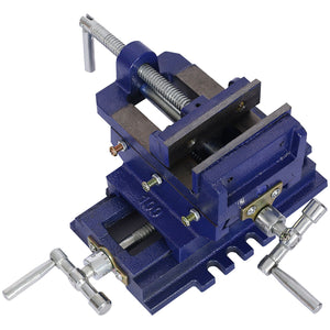 Industrial Quality Cross Slide Vise with Precision Control - Blue