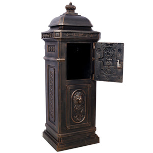 Large-Capacity Mailbox with Vintage Roman Column Design - Available in 4 Colors