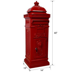 Large-Capacity Mailbox with Vintage Roman Column Design - Available in 4 Colors