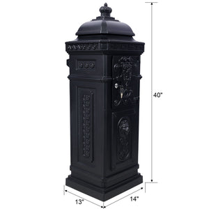 Large-Capacity Mailbox with Vintage Roman Column Design - Available in 4 Colors
