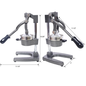 Manual Hand Press Citrus Juicer with Cast Iron Construction - Orange or Dark Gray