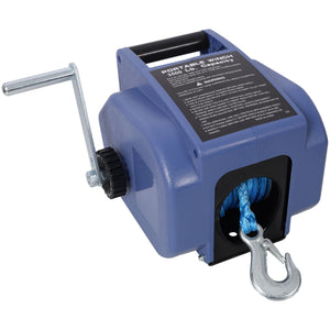 Reversible 12V Electric Trailer Winch with Synthetic Rope - Blue