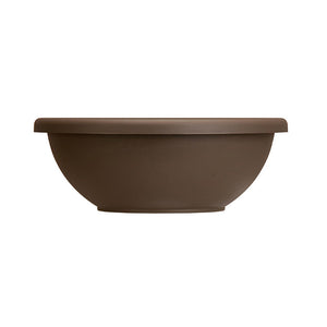 HC Companies 14 Inch Classic Plastic Garden Round Bowl Planter Pot, Chocolate