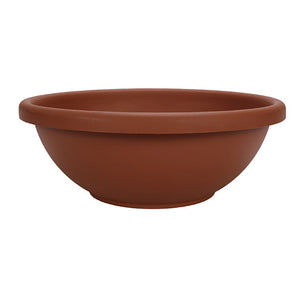HC Companies 18 Inch Resin Garden Bowl Planter Pot, Terra Cotta Clay (2 Pack)