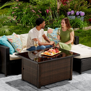 Endless Summer 44 Inch Rectangular Outdoor Gas Fire Table Pit with 40,000 BTU