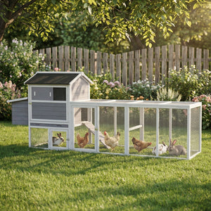Chicken Coop With Run and Nesting Box - Multiple Sizes & Colors