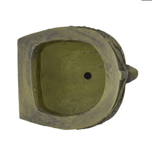 Garden Urn Planter with Carved Detail - Antique Green