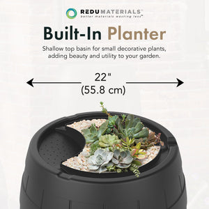 Garden Central Knock Down Rain Barrel w/ Rust Proof Brass Spigot, 39 Gal, Black