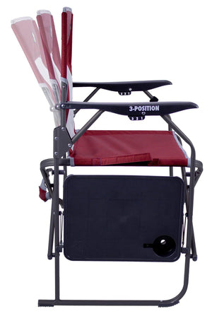 GCI Outdoor 3-Position Reclining Director's Chair, Side Table, and Ottoman, Cinnamon - TRAPSKI