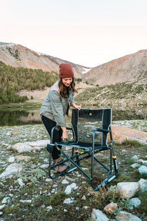 GCI Outdoor Freestyle Rocker XL Portable Folding Rocking Chair, Outdoor Camping Chair with Side Table, Aluminum - TRAPSKI