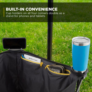 Gorilla Carts 7 Cu Ft Collapsible Outdoor Utility Wagon,Oversize Bed, Black