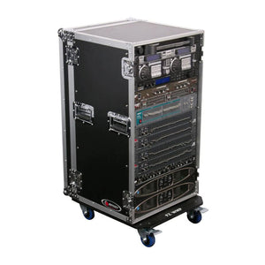 Odyssey FZAR20W Heavy Duty Portable Flight Zone 20 Space Amp Rack With Wheels