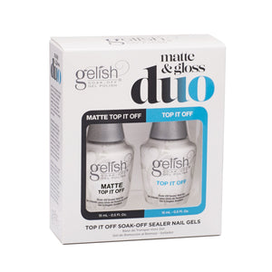 Gelish Matte & Gloss Duo Top It Off Soak Off Gel Nail Polish Sealer Clear Coat