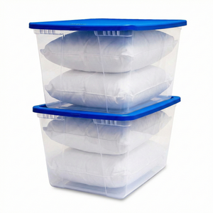 Homz 56 Qt Stackable Plastic Storage Container with Snaplock Lid, Blue (2 Pack)
