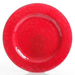 Gibson Studio California Mauna 12-Piece Durable Melamine Dinnerware Set, Red