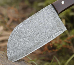 Gladiator Damascus Steel Cleaver with Micarta Handle - TRAPSKI