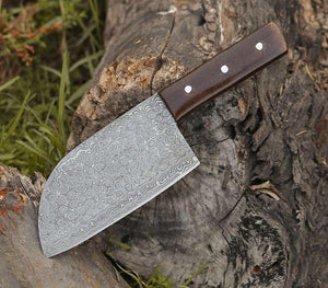 Gladiator Damascus Steel Cleaver with Micarta Handle - TRAPSKI