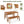 Acacia Wood 3-Piece Dining Set with Modern Grain - Natural Finish